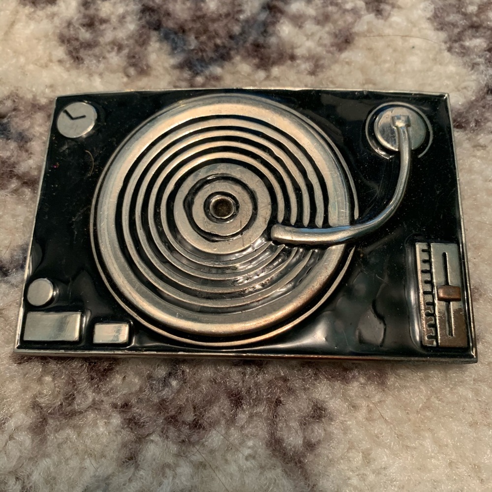 Record Player Beltbuckle
